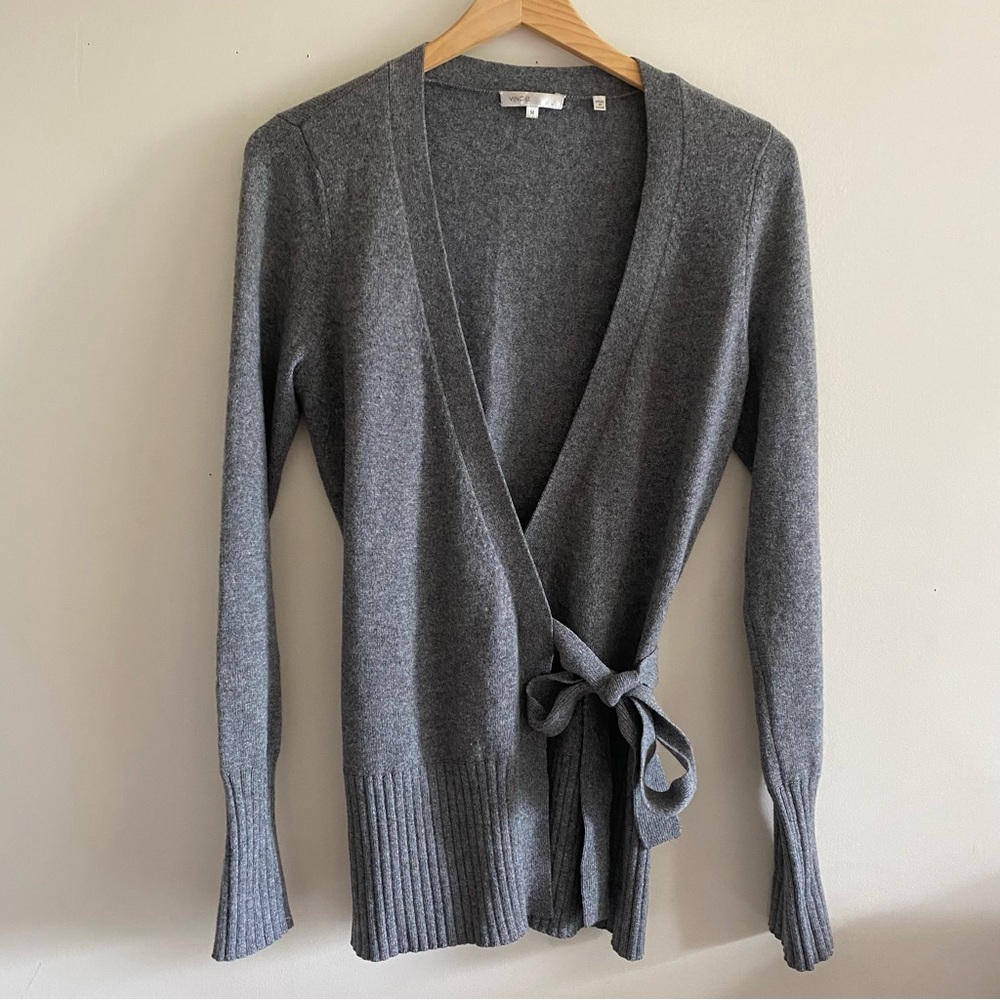 Vince Gray Wrap Cardigan Sweater